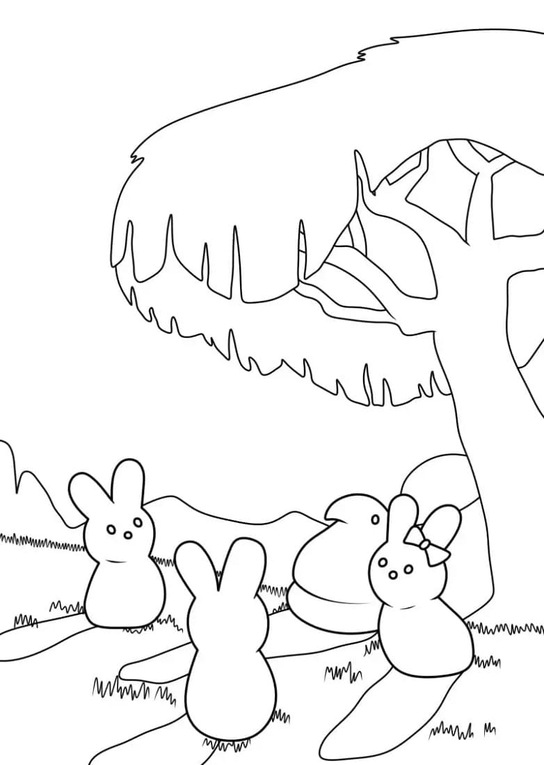 Marshmallow Peeps Picture Printable Coloring Pages