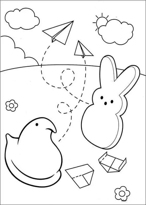 Marshmallow Peeps Pictures Printable Coloring Pages