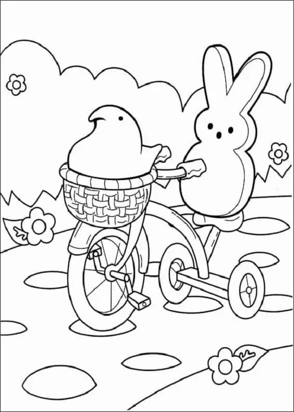 Marshmallow Peeps Printable Coloring Pages