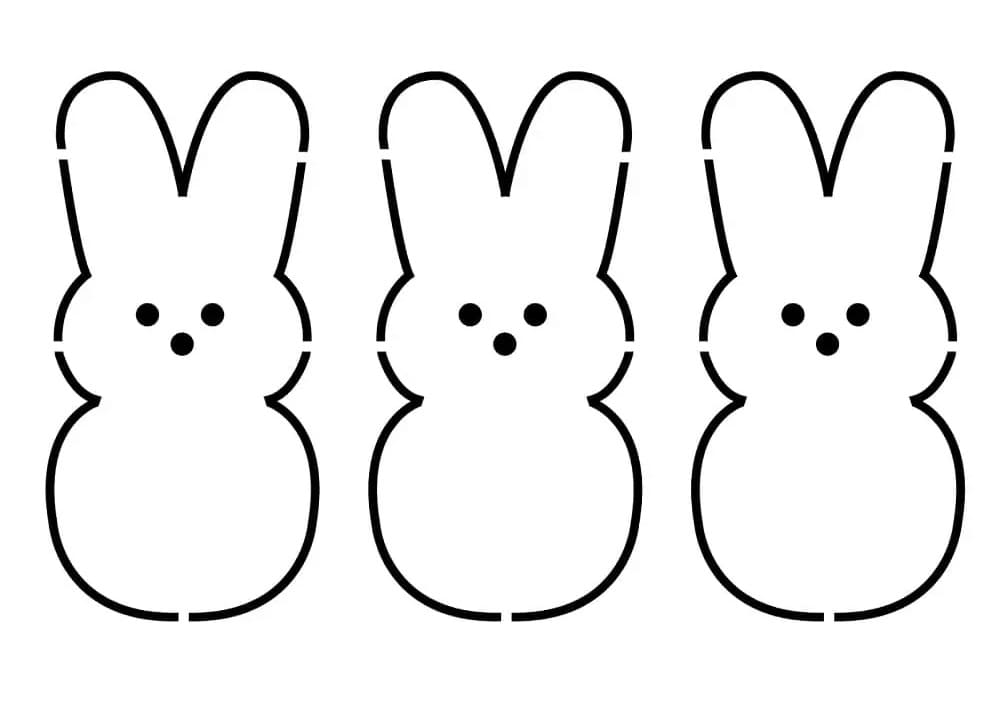 Marshmallow Peeps Rabbits Printable Coloring Pages