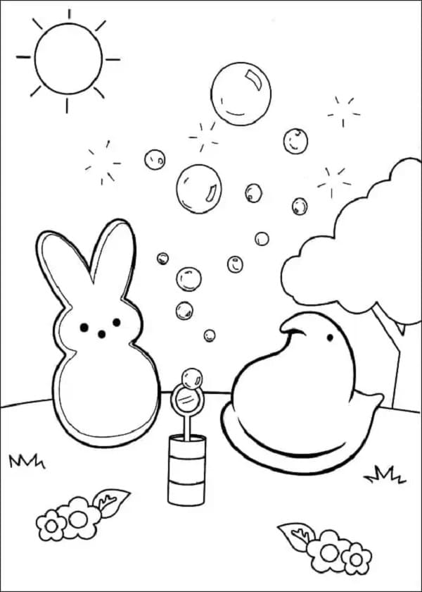 Marshmallow Peeps for Kid Printable Coloring Pages