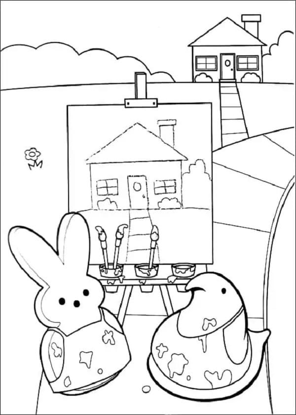 Marshmallow Peeps for Kids Printable Coloring Pages