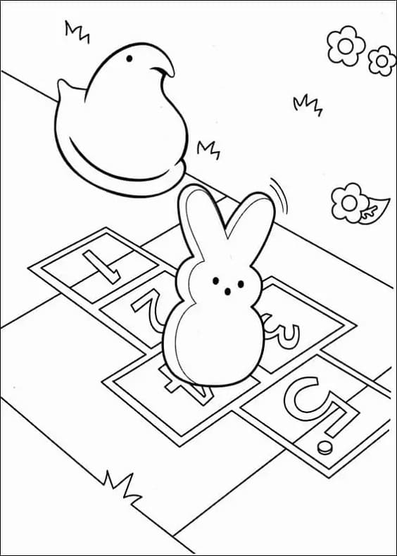 Marshmallow Peeps to Color Printable Coloring Pages