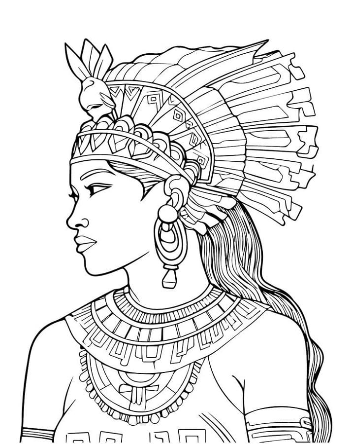 Maya Civilization Printable Coloring Page