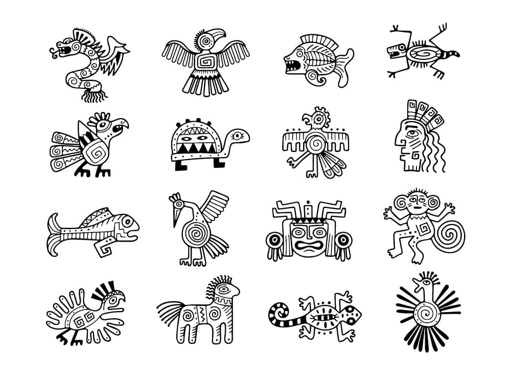 Mayan Free Download Printable Coloring Page