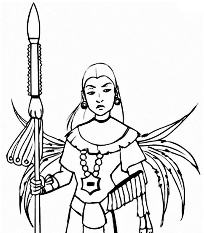 Mayan Woman Printable Coloring Page