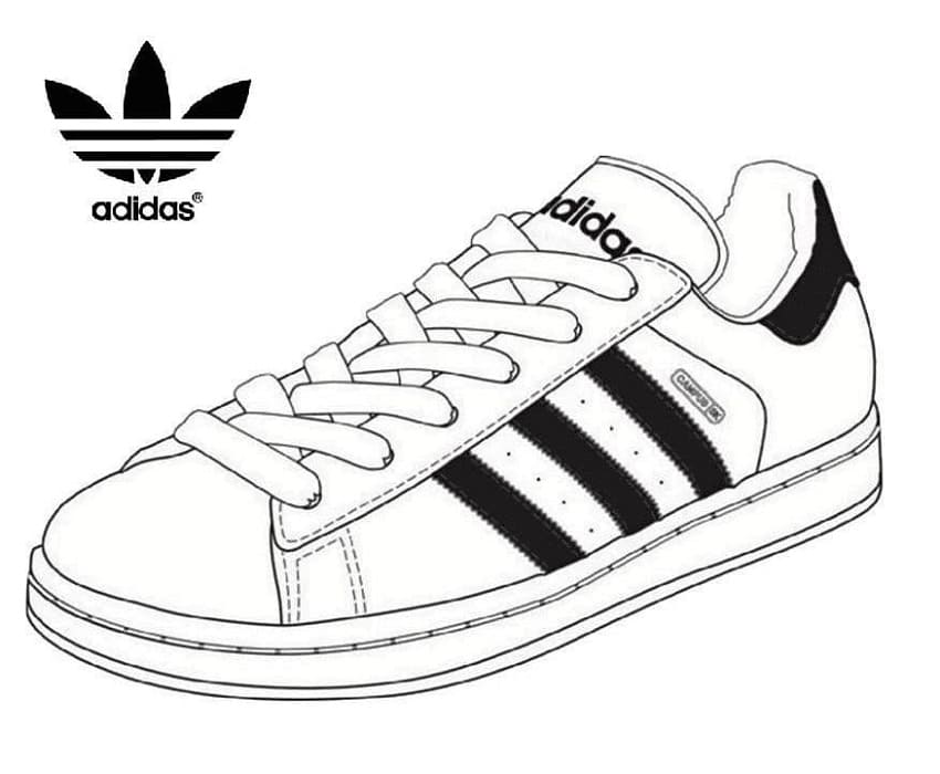 Nice Adidas Sneaker Printable Coloring Page