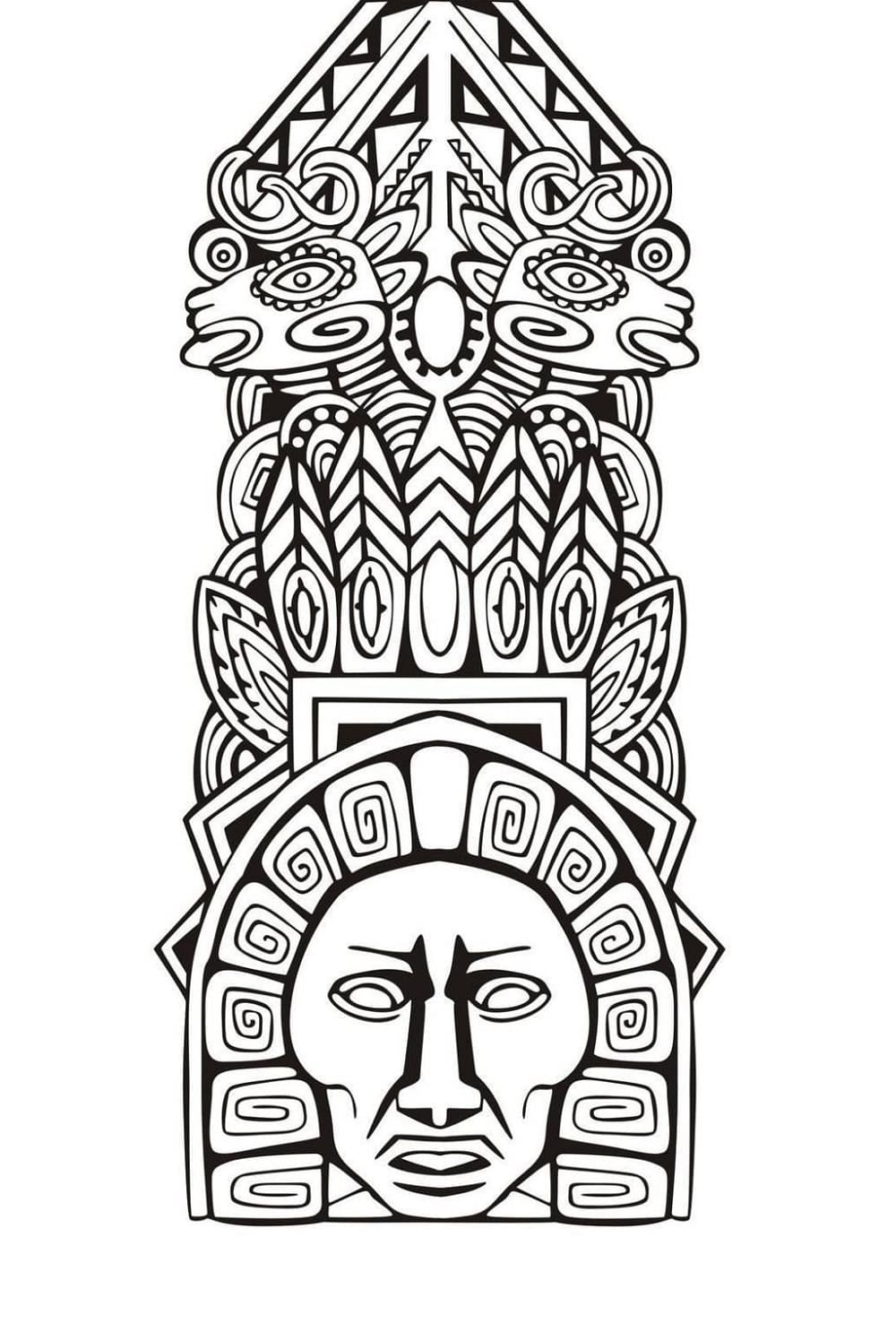 Nice Mayan Printable Coloring Page