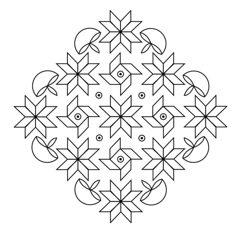 Nice Rangoli Printable Coloring Page