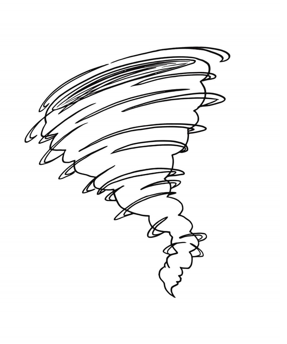 Normal Tornado Printable Coloring Page