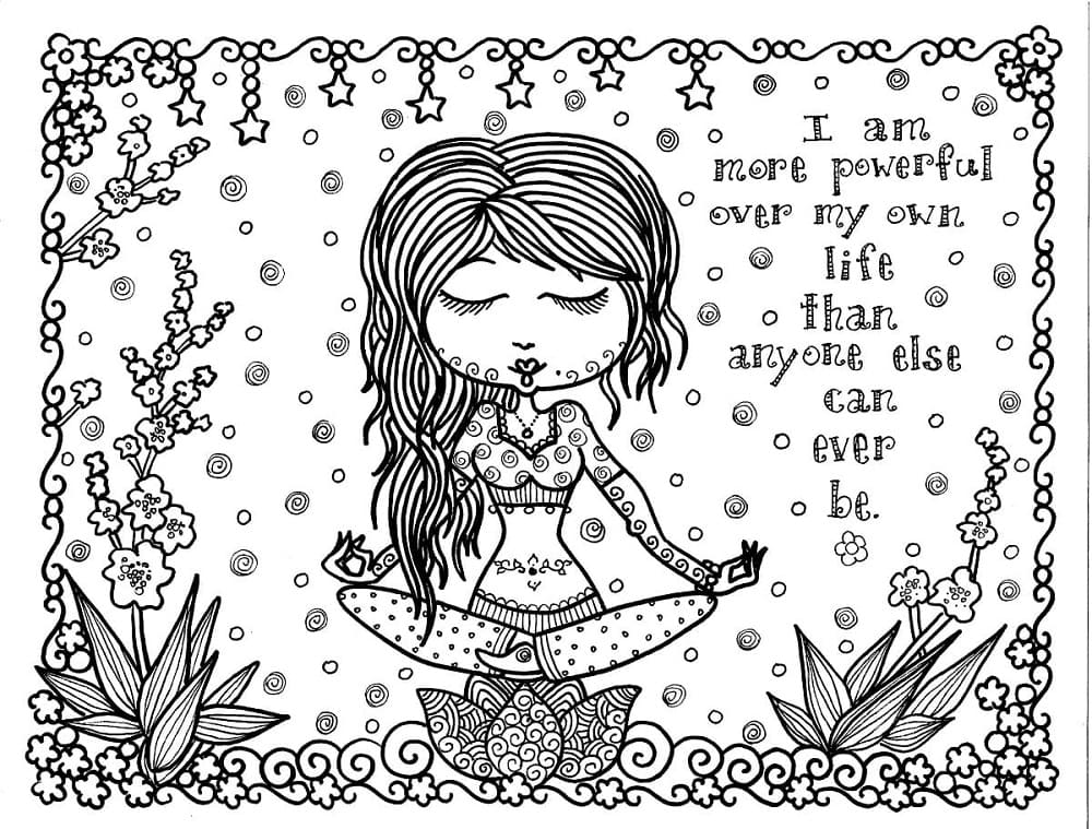 Positive Thought Printable Coloring Page