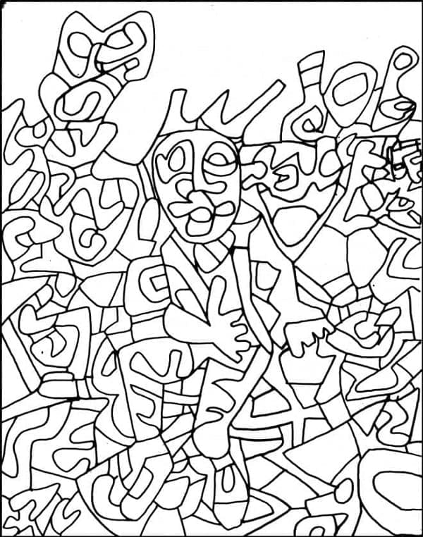 Print Abstract Coloring Page