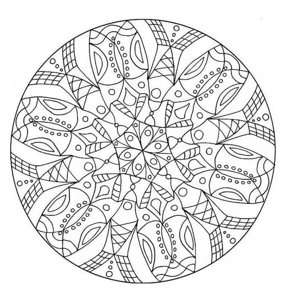 Print Abstract Mandala Coloring Page