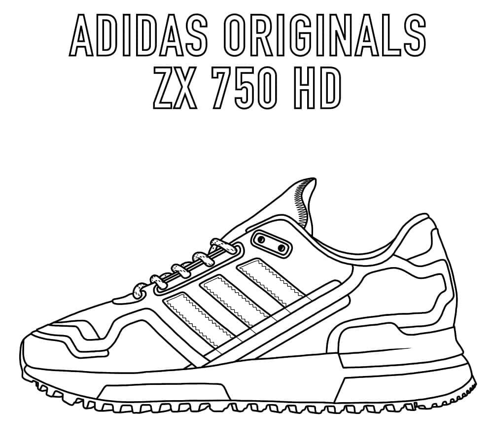 Print Adidas Originals ZX 750 HD Coloring Page