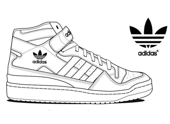 Print Adidas Sneaker Coloring Page