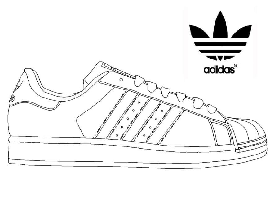 Print Adidas Superstar Coloring Page