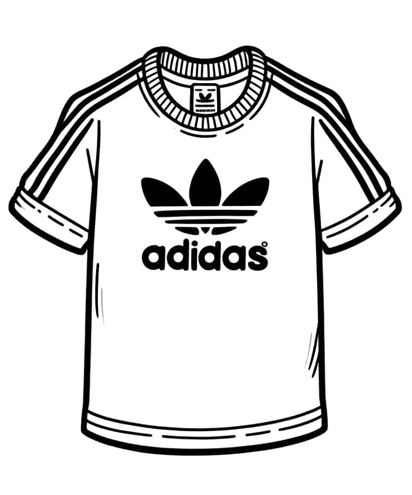 Print Adidas T-Shirt Coloring Page