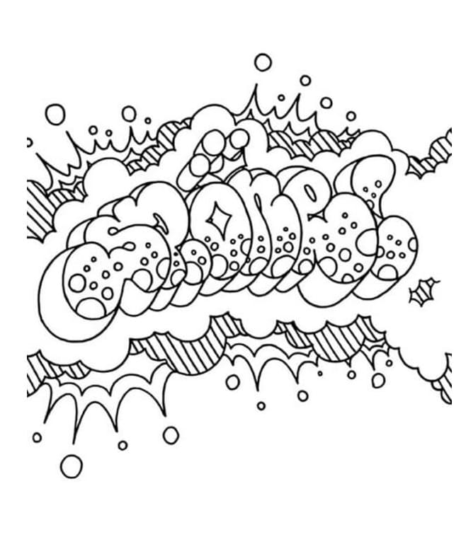 Print Artwork Created By A Graffiti Artist Coloring Page