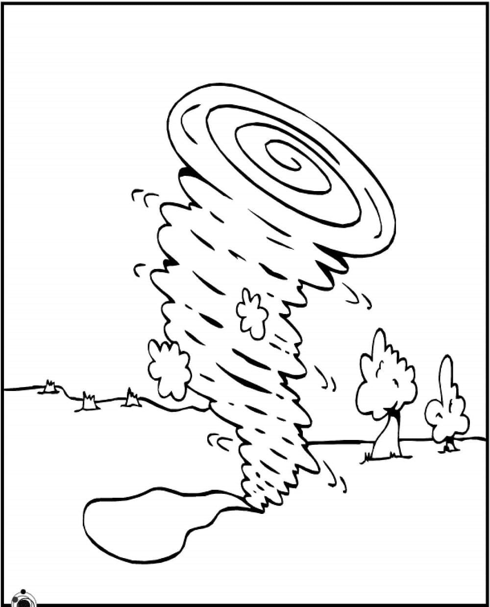 Print Awesome Tornado Coloring Page