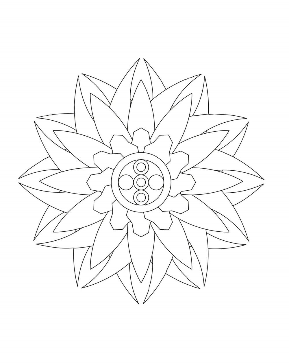 Print Beautiful Diamond Flower Coloring Page