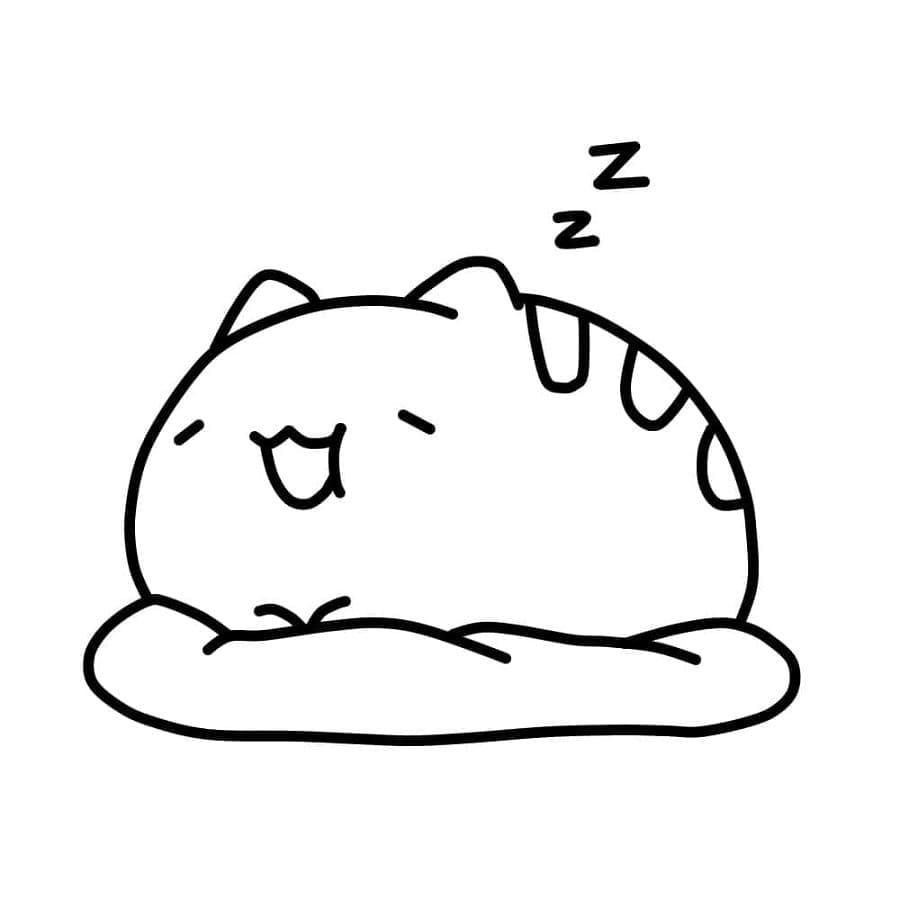 Print Bugcat Capoo is Sleeping Coloring Page