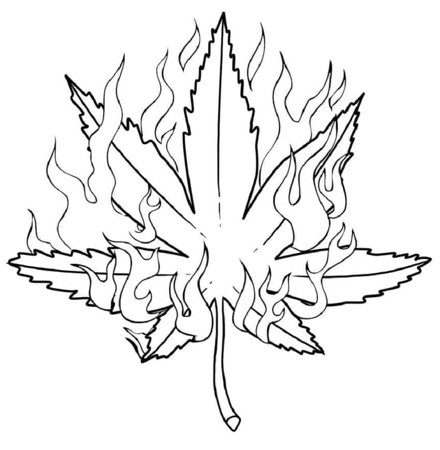 Print Burning Weed Coloring Page