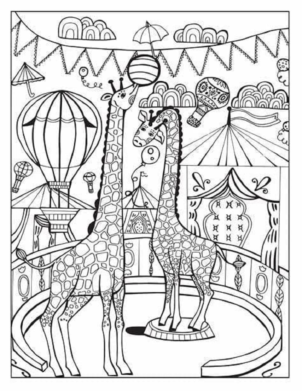 Print Carnival Outline Image Coloring Page