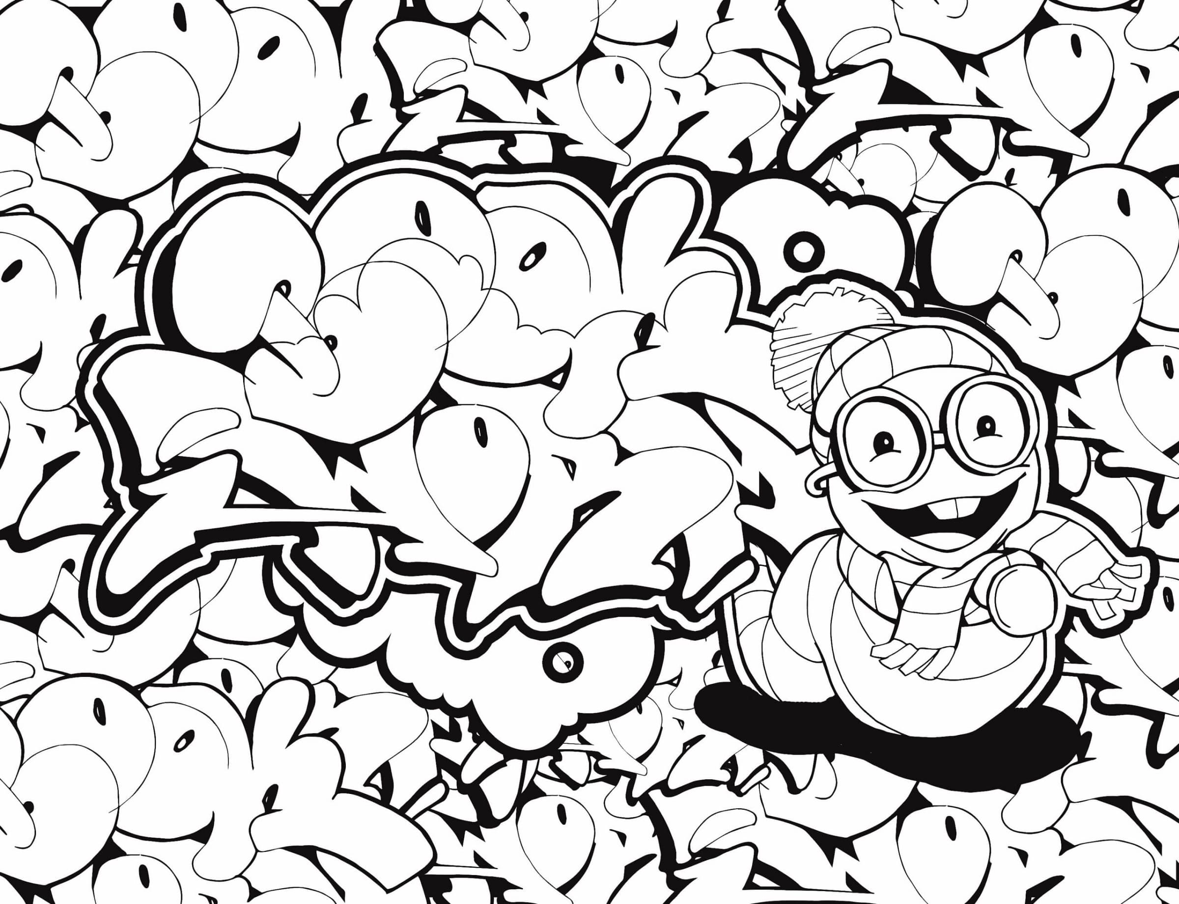 Print Cheerful Little Worm Wearing Glasses Coloring Page