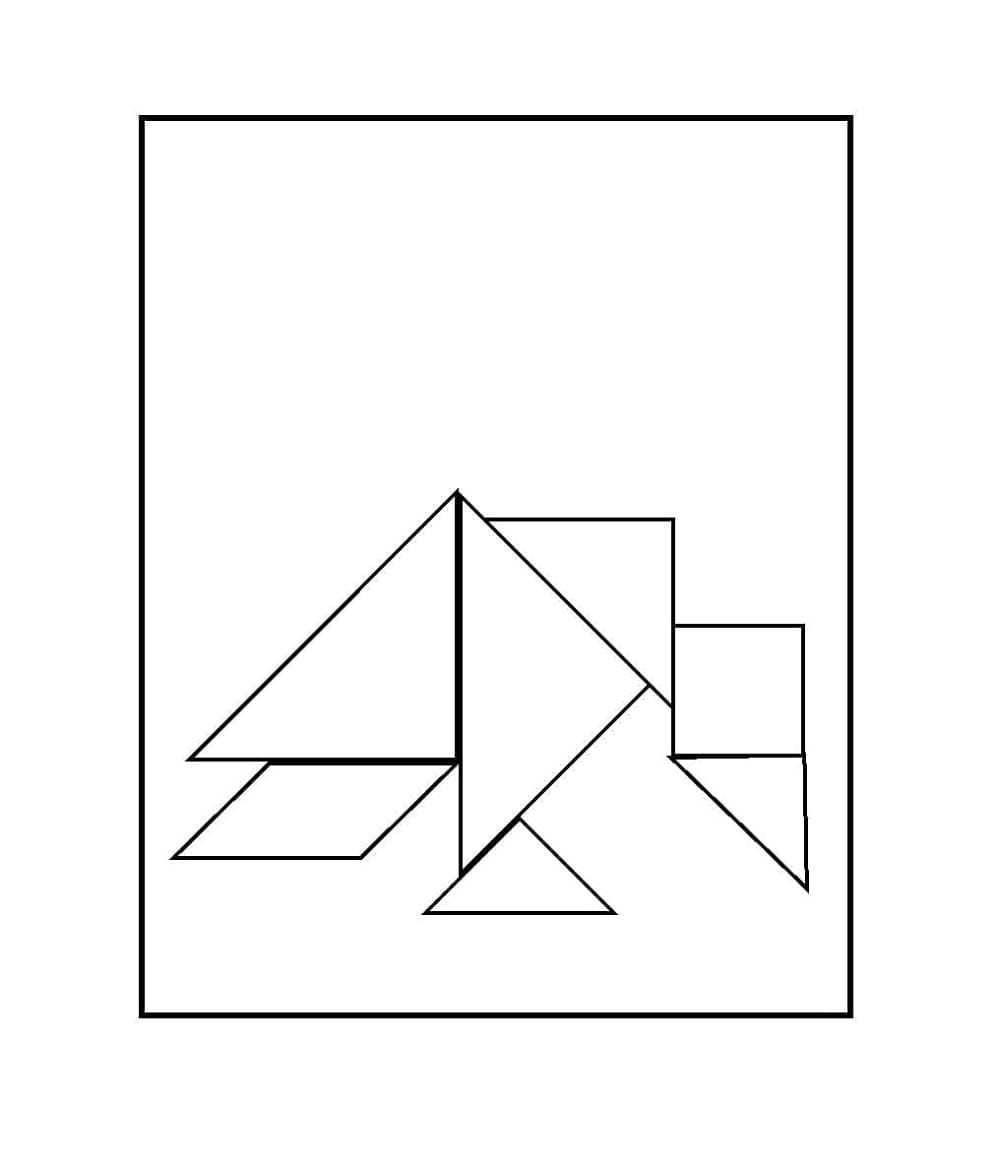 Print Chinese Tangram Coloring Page