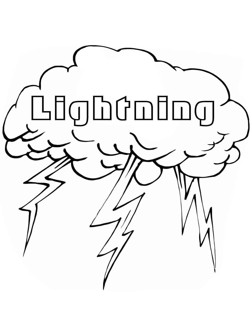 Print Cloud and Lightnings Coloring Page