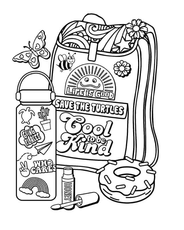 Print Cool To Be Kind VSCO Girl Coloring Page