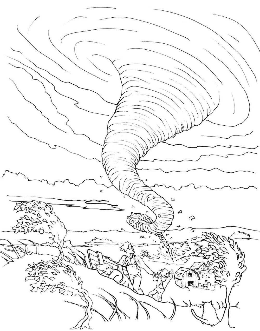 Print Country with Strong Tornado Coloring Page