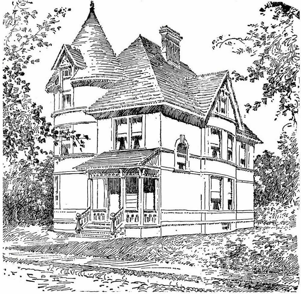 Print Countryside Mansion Coloring Page