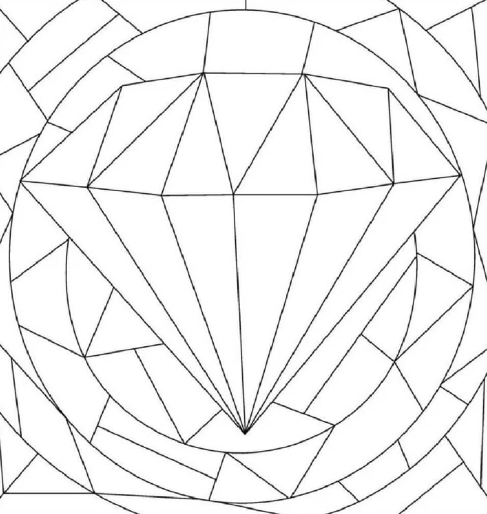 Print Diamond is for Adult Coloring Page