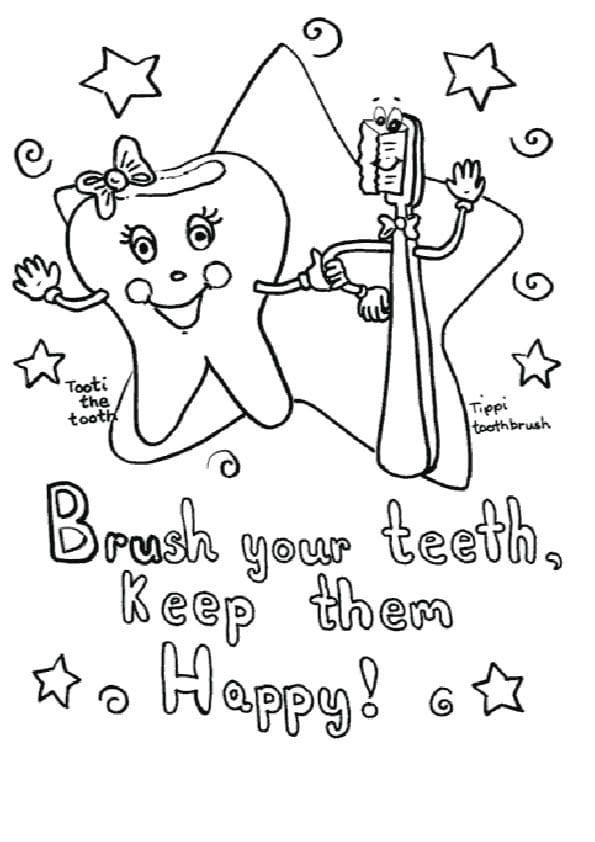 Print Drawing Dental Coloring Page