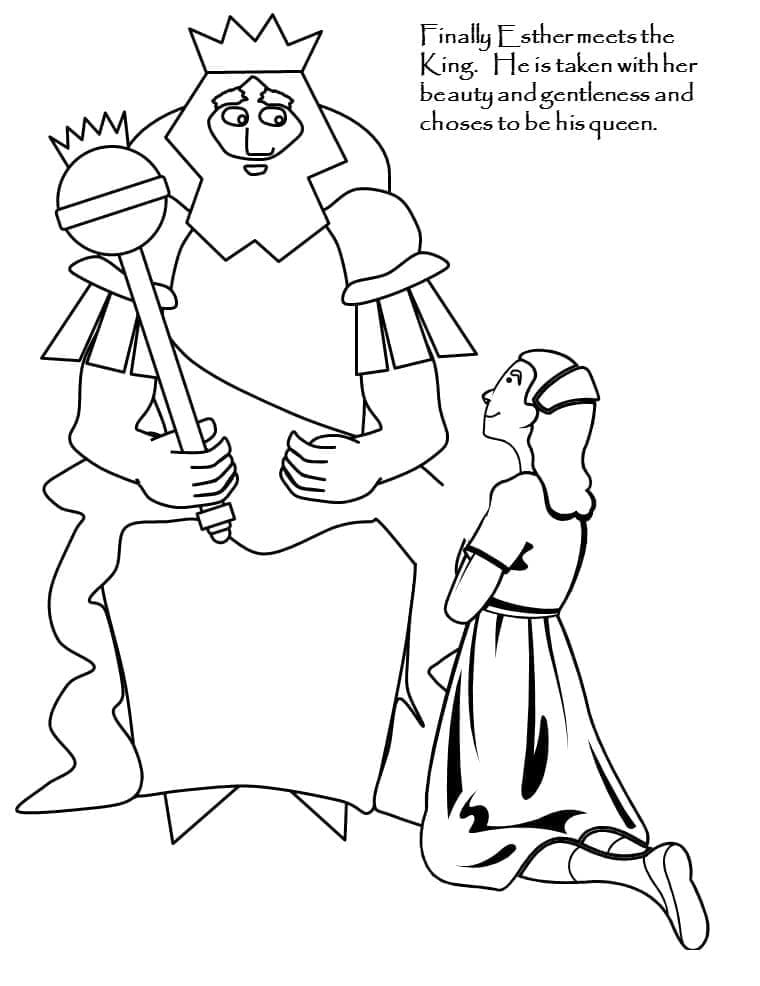 Print Esther and the King Coloring Page