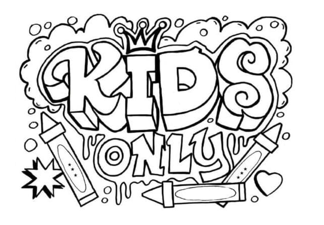 Print Even Kids Can Paint Graffiti With Markers Coloring Page