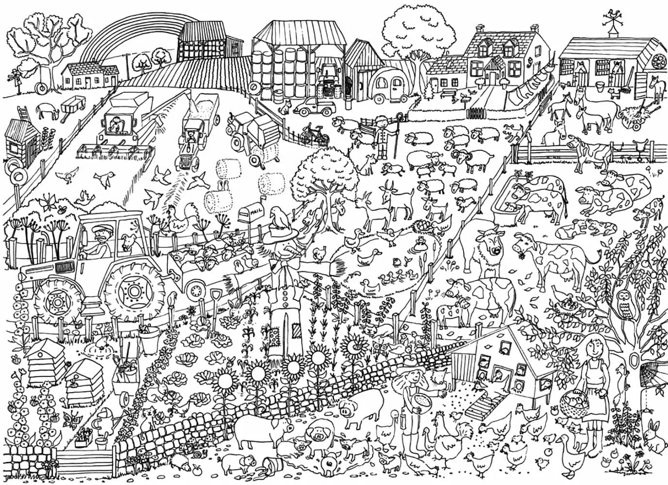 Print Farm Giant Poster Coloring Page