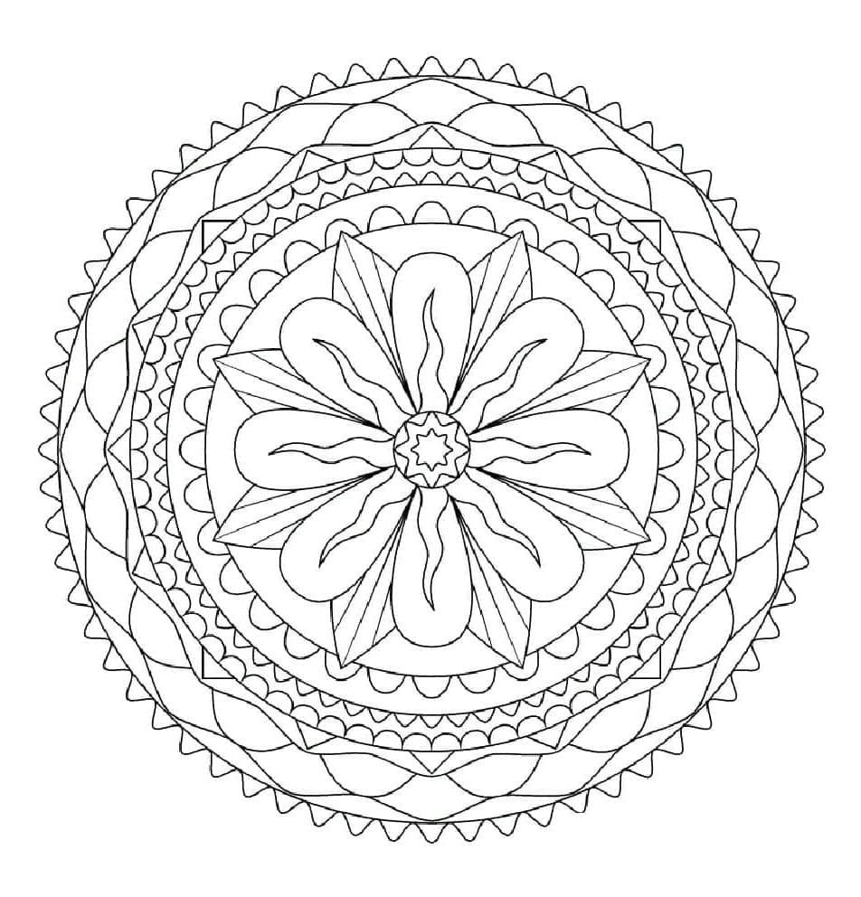 Print Free Abstract Mandala Coloring Page