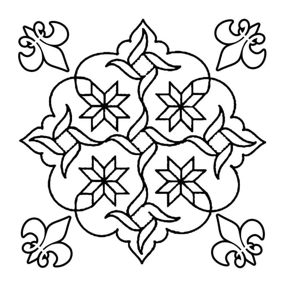 Print Free Rangoli Coloring Page