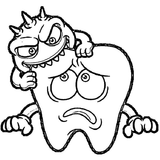 Print Funny Tooth Coloring Page