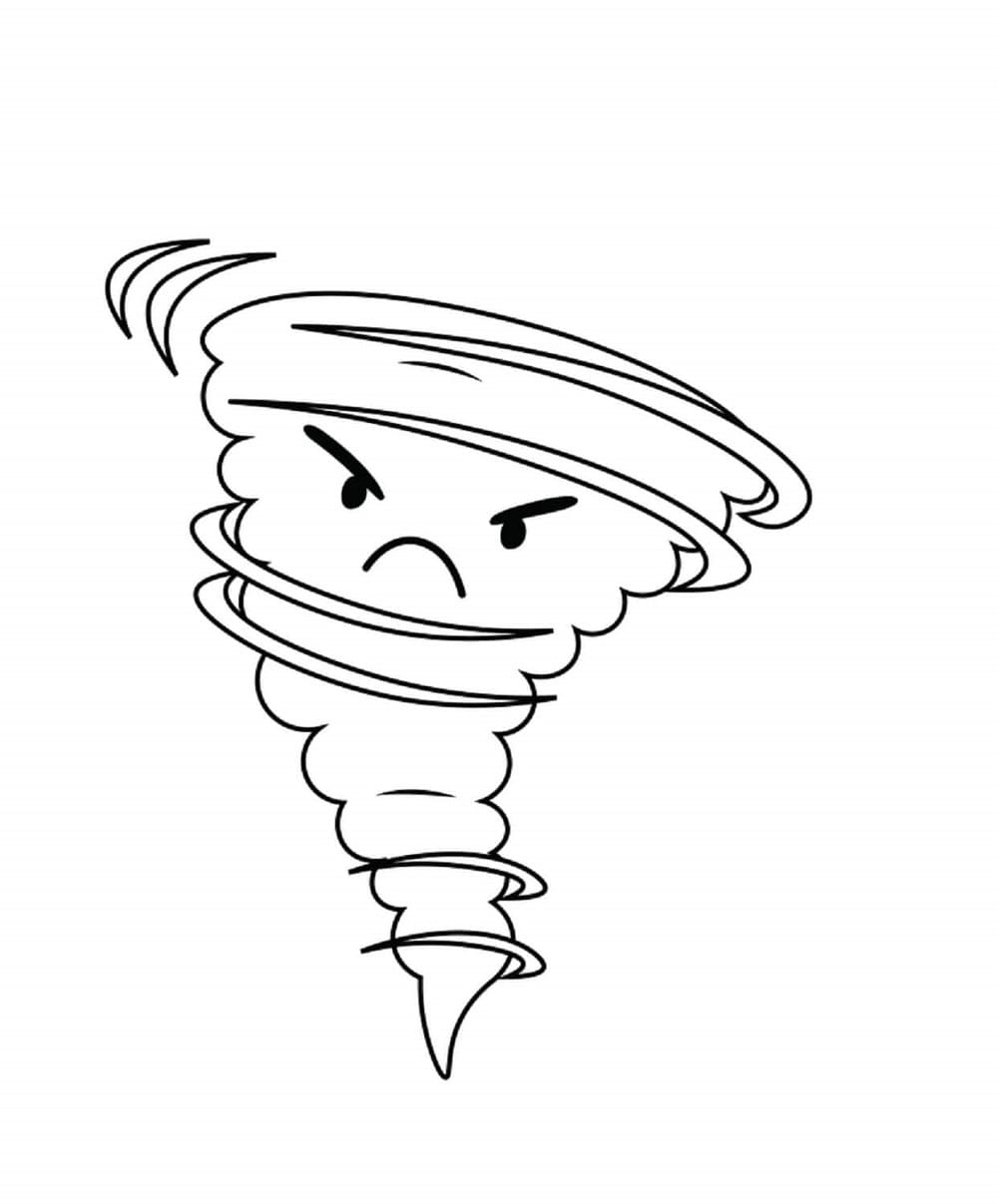 Print Funny Tornado Coloring Page