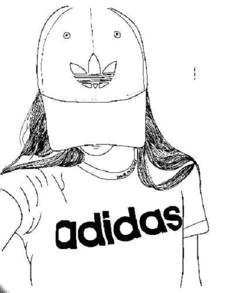 Print Girl with Adidas Shirt Coloring Page