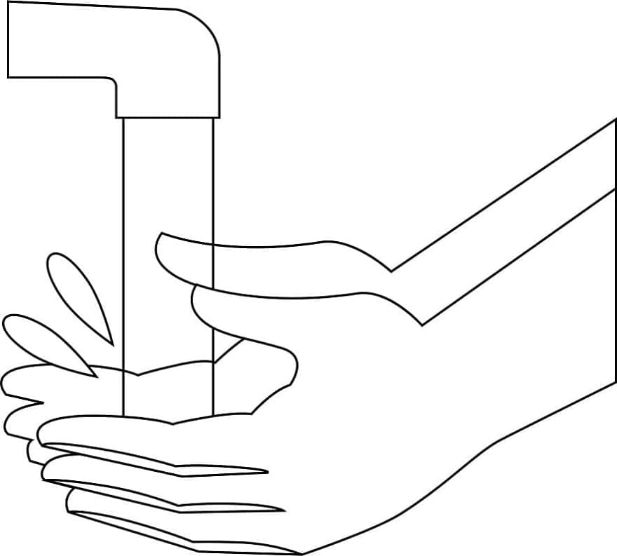 Print Hand Washing Free For Kids Coloring Page