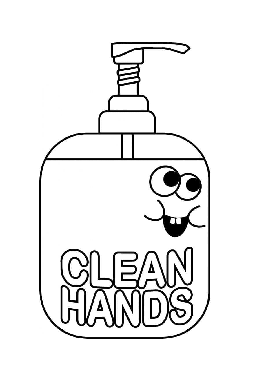 Print Hand Washing Soap Coloring Page