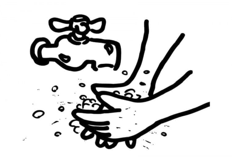 Print Hands Washing Coloring Page