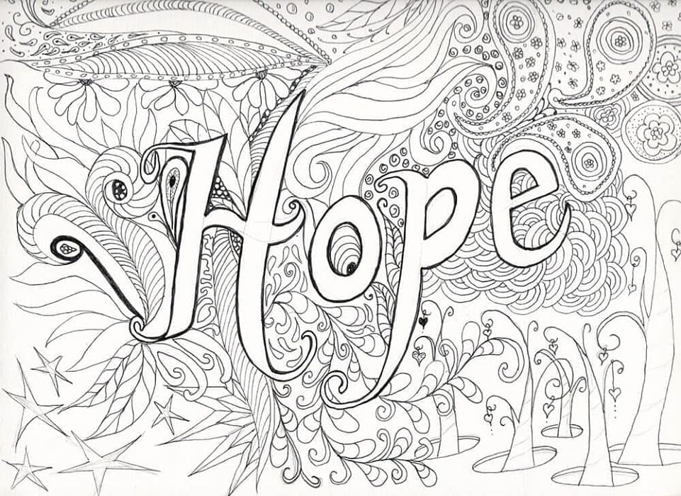 Print Hope Abstract Coloring Page