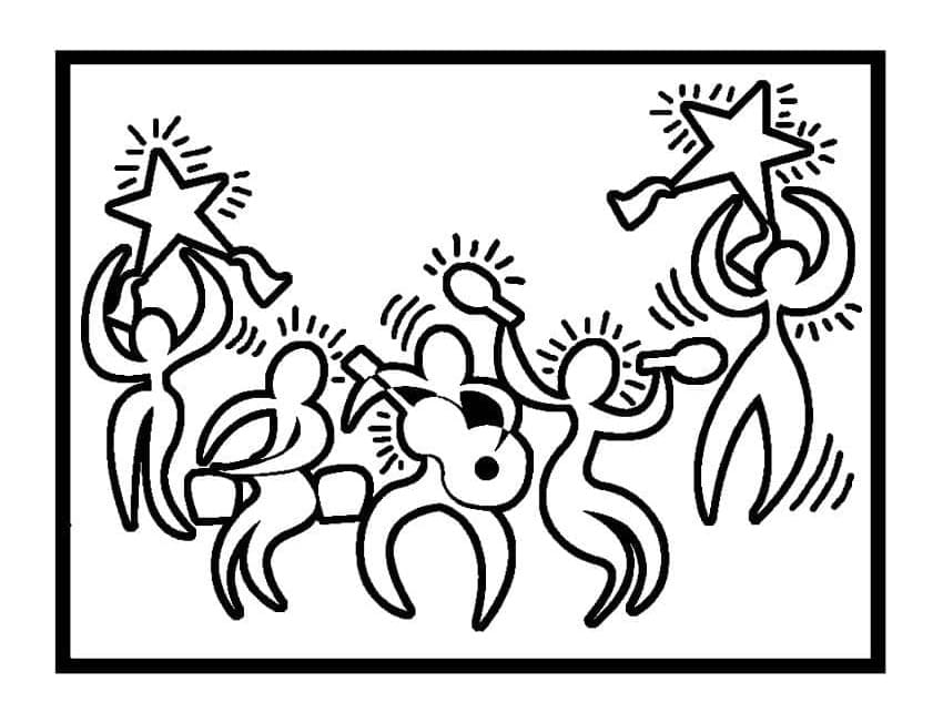 Print Keith Haring Art Coloring Page