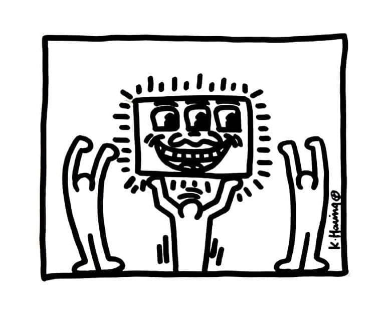 Print Keith Haring Artwork Coloring Page