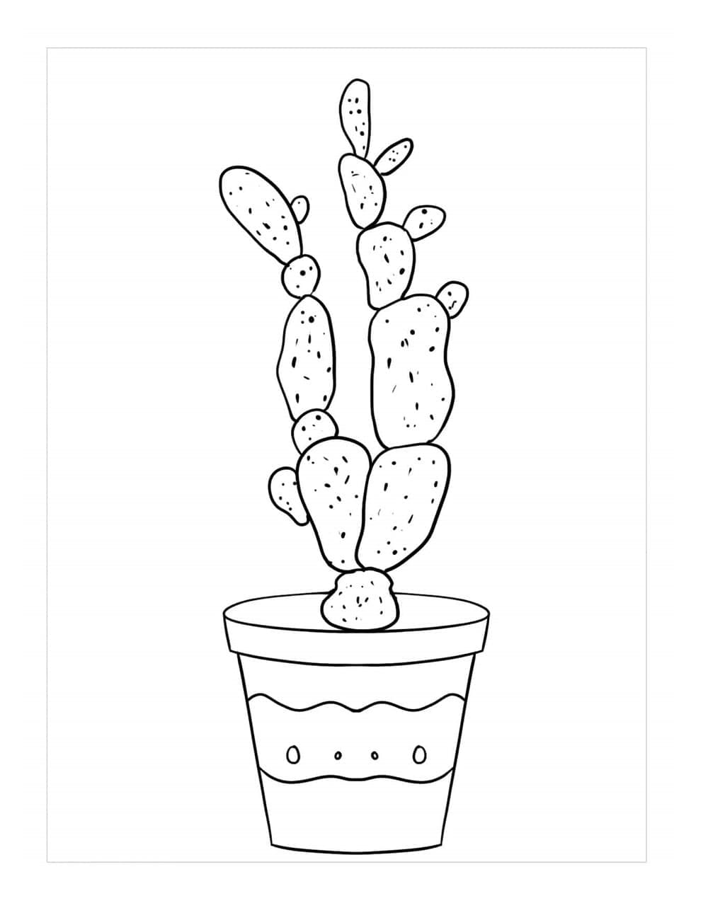 Print Lady Fingers Cactus Coloring Page